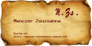 Menczer Zsuzsanna névjegykártya